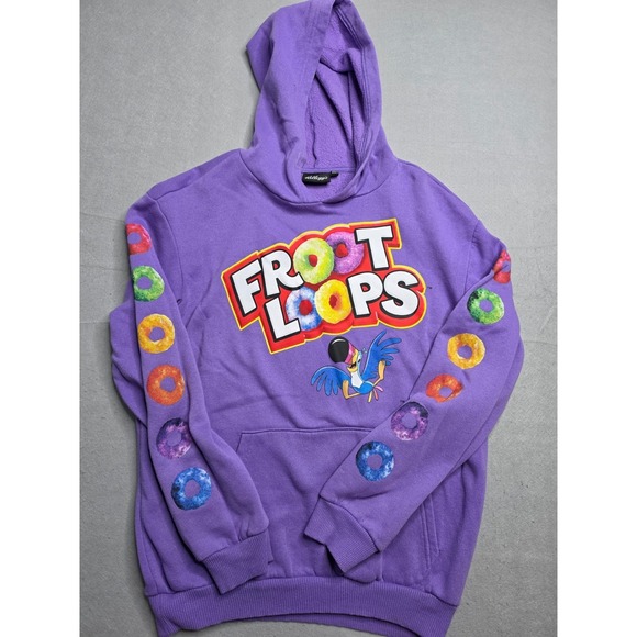 M & M Other - Kellogg's Hoodie Unisex M Purple Froot Loops Toucan Sam Graphic Fleece Lined